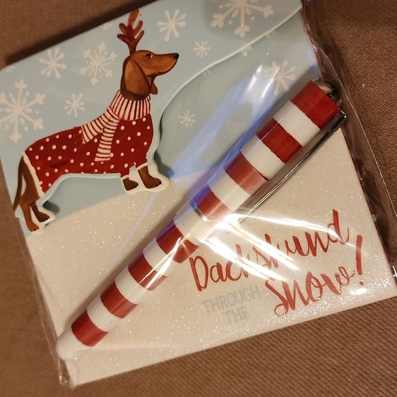 🎅 Dachshund Holiday Notepad Memo Set - Picture 7 of 8